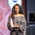 Venus Williams visits the Empire State Building in support of Small Business Saturday.