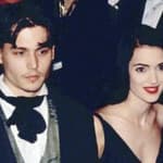 ©1991 RAMEY PHOTO 310-828-3445 JOHNNY DEPP AND WINONA RYDER AT THE GOLDEN GLOBES.