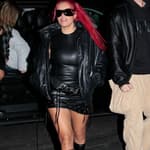 Karol G is seen arriving at Loewe after during Paris Fashion Week