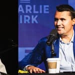 Stephen King (left) Charlie Kirk (right)