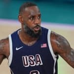 Lebron James on basketball court