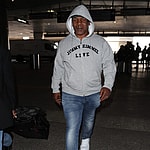 Mike Tyson is seen at LAX in Los Angeles, California.