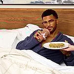 Jeremiah Brown drinking smoothie