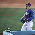 Kike Hernandez in a Dodgers outfit.