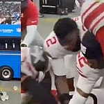 New York Giants fight during Raiders game