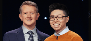 Ken Jennings poses with Andrew He