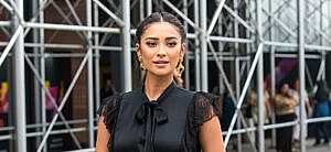Shay Mitchell seen arriving at the Michael Kors Collection fashion show in New York