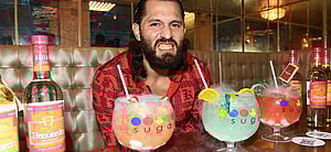 UFC star Jorge Masvidal who was supposed to go campaigning with Donald Trump this week appears at the Sugar Factory in Miami Beach