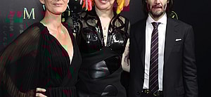 The Matrix Resurrections - San Francisco Premiere. 18 Dec 2021 Pictured: Carrie-Anne Moss, Lana Wachowski and Keanu Reeves.