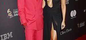 Miguel and Nazanin Mandi on the red carpet