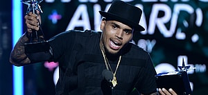 Chris Brown holding 2015 BET Awards