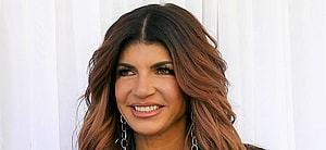 Teresa Giudice arriving to Andy Cohen's baby shower.
