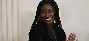 Gymnast Simone Biles listens prior to accepting the Medal of Freedom from United States President Joe Biden during a ceremony in the East Room of the White House in Washington, DC on Thursday, July 7, 2022. Credit: Chris Kleponis / CNP. 07 Jul 2022 Pictured: Gymnast Simone Biles smiles prior to accepting the Medal of Freedom from United States President Joe Biden during a ceremony in the East Room of the White House in Washington, DC on Thursday, July 7, 2022.