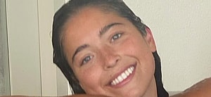 Lola Consuelos smiles in a hot tub