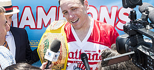 Joey Chesnut at Nathans Famous International Hot Dog Eating Contest