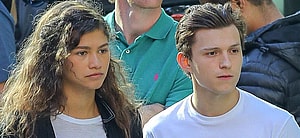 Zendaya and Tom Holland on set of Spider-Man