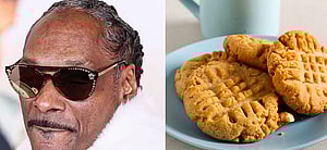 Snoop Dogg (left) Peanut butter chocolate chip cookies (right)