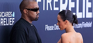 Kanye West and wife Bianca Censori on the 2025 Grammy Awards red carpet