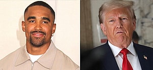 Jalen Hurts, Donald Trump photo collage