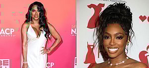 Photo collage of Kenya Moore and Brit Eady.