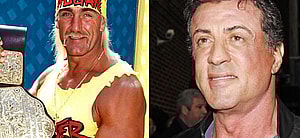 Hulk Hogan (left) Sylvester Stallone (right)