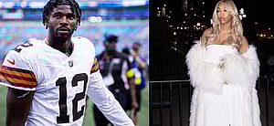 Photo collage of Angel Reese and Shedeur Sanders.