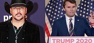 Jason Aldean (left) Charlie Kirk (right)