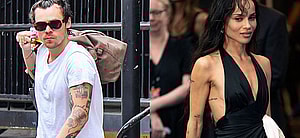 A photo collage of Harry Styles, Zoë Kravitz