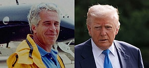 Jeffrey Epstein, Donald Trump photo collage