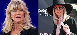 A photo collage of Goldie Hawn and Diane Keaton