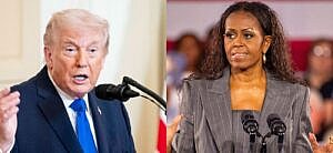 A photo collage of Donald Trump, Michelle Obama,