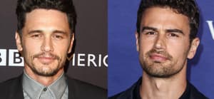 A photo collage of James Franco and Theo James