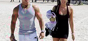 Jersey Shore cast members Sammi quot Sweetheart quot Giancola and Ronnie Ortiz-Magro show PDA on the beach in Miami