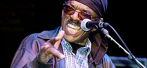 Syl Johnson performing with the Hi Band at the Barbican Centre, London on 22 Apr