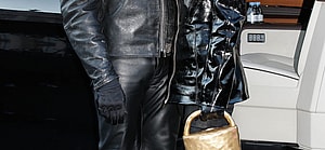 Kanye West Julia Fox arriving at Schiaparelli show during Paris Fashion Week 2022