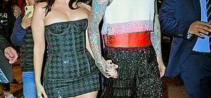 Kourtney Kardashian and Travis Barker head to the Met Gala after party