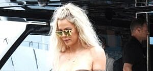 Kim Kardashian North West Khloe Kardashian Kylie Jenners getting off the boat in Portofino