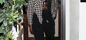 Tristan Thompson is seen leaving Madeo restaurant after having dinner with friends