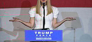 Ivanka Trump speaks during a campaign event for her father at the Bayfront Park Amphitheatre on October 27, 2020 in Miami Florida.