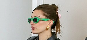 Hailey Bieber is seen leaving Yves St Laurant on Rodeo Drive