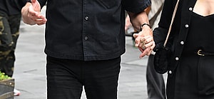 Jeff Goldblum and Emilie Livingston arriving at Global Radio