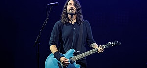 Foo Fighters performing at Glastonbury Festival