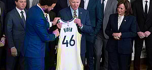 President Joe Biden welcomes the Golden State Warriors to the White House