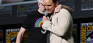 Guardians of the Galaxy Vol. 3 director James Gunn and star Chris Pratt at Comic-Con 2022.