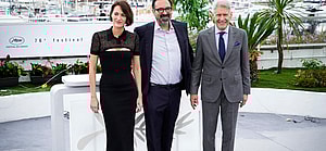 "Indiana Jones And The Dial Of Destiny" Photocall - The 76th Annual Cannes Film Festival. 19 May 2023 Pictured: Director James Mangold, Harrison Ford and Phoebe Waller-Bridge. Photo credit: Daniele Cifalà / MEGA TheMegaAgency.com +1 888 505 6342 (Mega Agency TagID: MEGA983728_005.jpg) [Photo via Mega Agency]