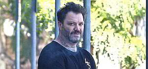 Bam Margera seen after being released from jail after being arrested for Trespassing