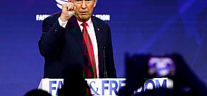 Former US President Donald J. Trump speaks at the Faith 