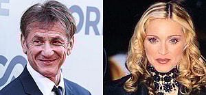 A collage of Sean Penn and Madonna posing on red carpets