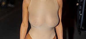 Bianca Censori turns heads in striking pink hair after the Prototype Show in Paris