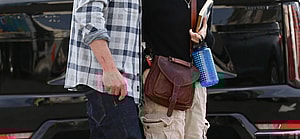 Ben Affleck is seen with his Son Samuel and daughter Fin after having brunch in Santa Monica.